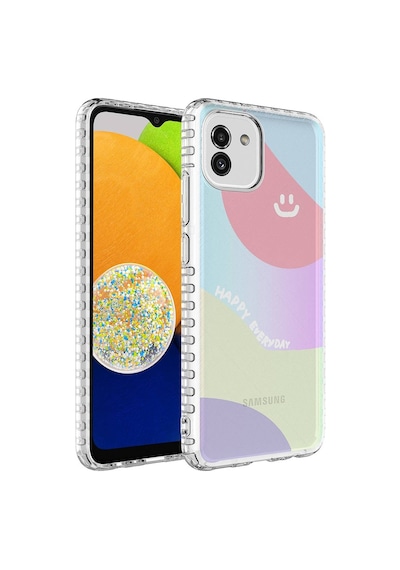 Samsung Galaxy Uyumlu A04 Airbag Kenarlı Renkli Desenli Silikon Elegans Kapak Kılıf