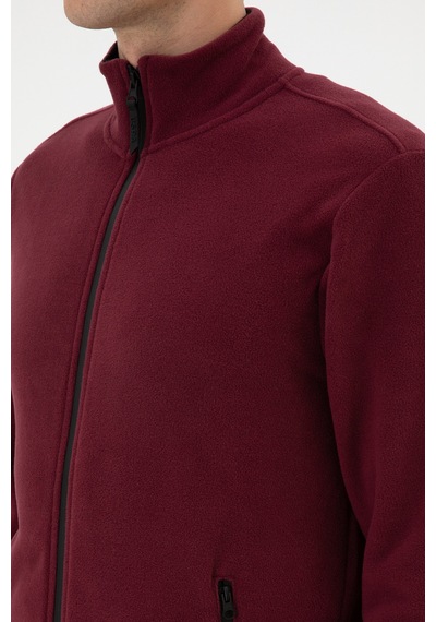 U.S. Polo Assn. Erkek Regular Fit Bordo Polar Örme Hırka 50313779-VR177