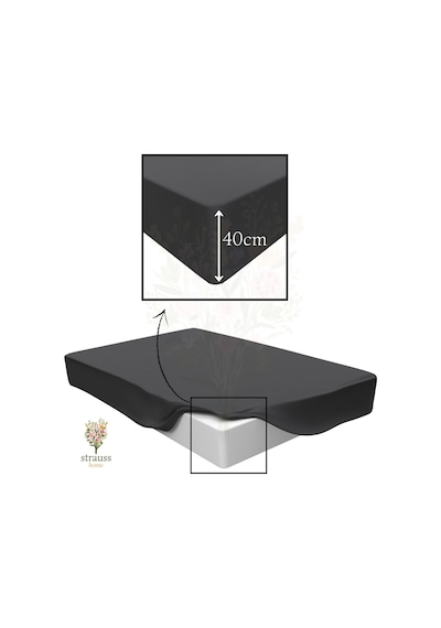 Home Premium Lastikli Çarşaf Yüksek Yataklara Özel 40cm Yükseklik Penye %100 Pamuk 150gr/m2 Oeko Tex Haki