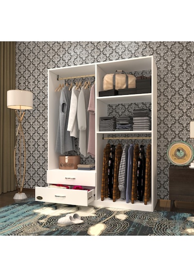 Kenzlife Giysi Dolabı Şemsettin 175 120 40 Byz Gardırop 2 Çekmeceli