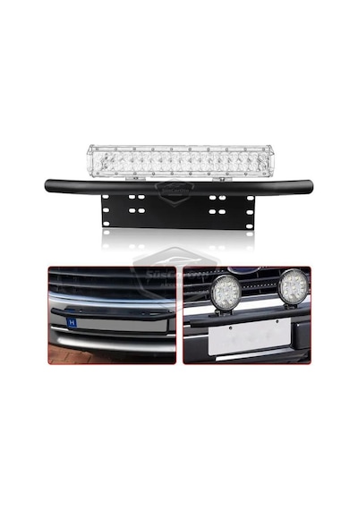 Her Araca Uyumlu Plaka Altlığı Ve Koruma Demiri Sis Ayağı Suv 4x4 Off Road Led Montaj Braketi Plakalık Led Bağlantı Ayağı Krom 00 Şüscaroto Aksesuar
