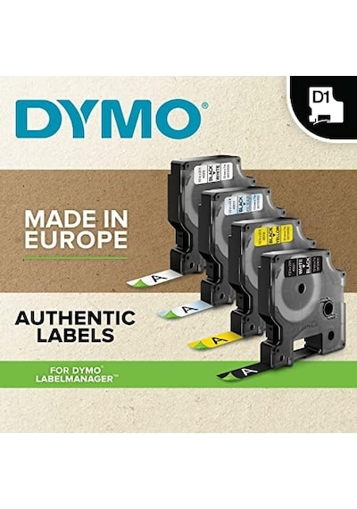 Dymo S0718050, Yüksek Performans Esnek Naylon 19 Mm X 3,5 Mt , Siyah/beyaz 16958