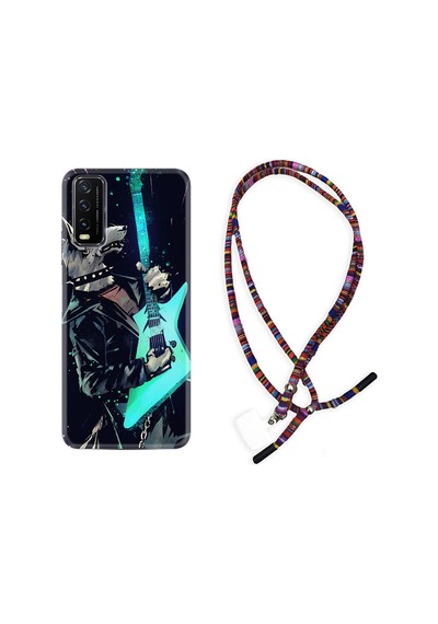 Vivo Y20 Kılıf Rasta Boyun Askılı Dog Guitar 1789