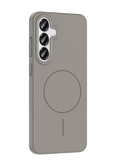 Zore Galaxy S25 Kılıf Magsafe Şarj Özellikli Nvth Ruby Silikon Kapak - Mürdüm Şeffaf