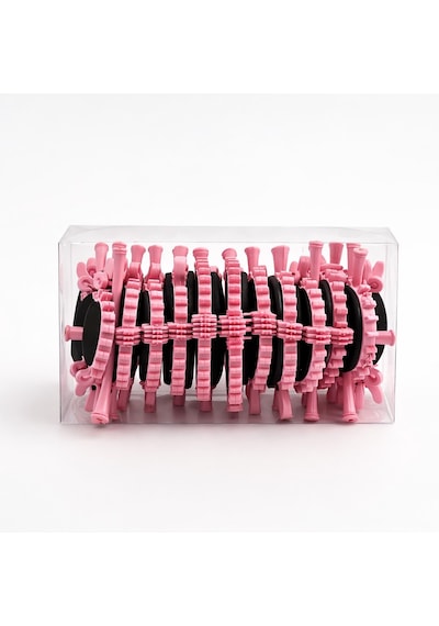 Kına Gecesi Hediyelik Pembe Çiçekli Plastik El Aynası - 5x10.5 Cm 10 Adet