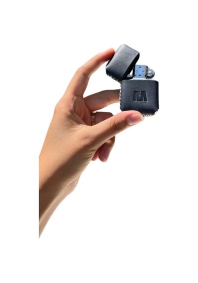 Deri Kılıflı Zippo Model Çakmak Çakmak 5685 Lacivert