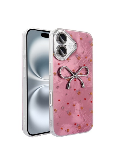 Apple Uyumlu iPhone 16 Kılıf Kamera Korumalı Figürlü Zore Ponti Silikon Kapak - Açık Pembe AÇIK PEMBE