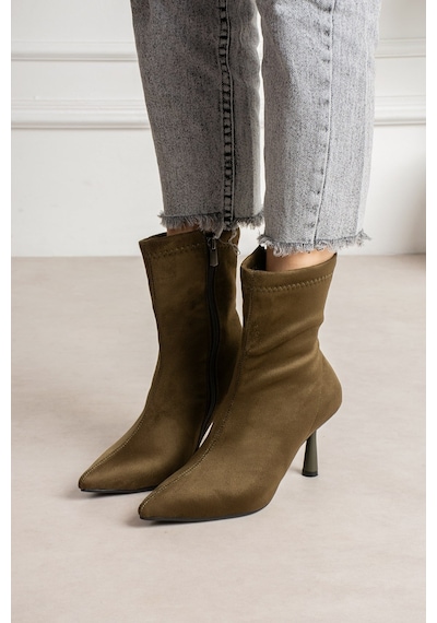 Dabab Shoes Marya Kadın Haki Streç Lüks Süet Sivri Burun Sıcak Astarlı Fermuarlı 7 Cm İnce Topuklu Bot Bootie Dabab Shoes Marya Kadın Haki Streç Lüks Süet Sivri Burun Sıcak Astarlı Fermuarlı 7 Cm İnce Topuklu Bot Bootie
