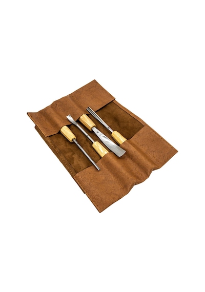 Rox Wood 0127 Deri Çantalı Premium Iskarpela Seti 4 Parça