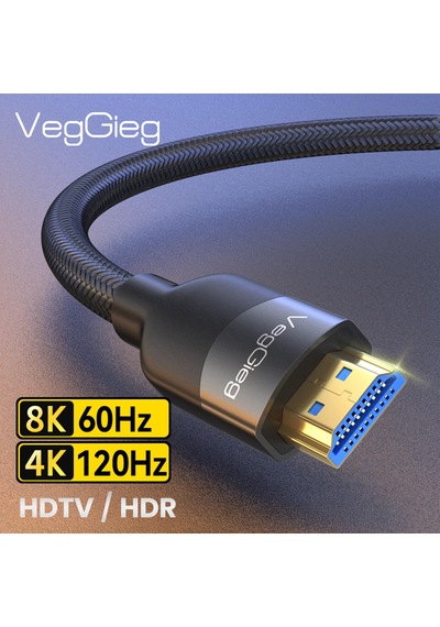 Veggieg Premium 8k 60hz 4k 120hz Hdcp Arc Hdr Örgülü Hdmı 2.1 Kab