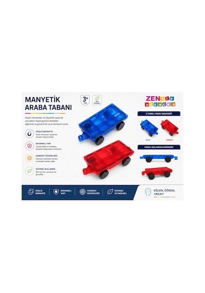 Magblock Manyetik Araba Takımı / 2 Set Araba / Çocuklar Için Eğitici Oyuncak - Tüm Markalarla Uyumlu.