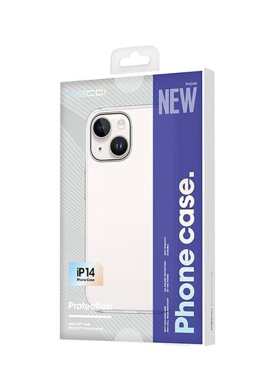 Apple Uyumlu iPhone 14 Kılıf Ultra İnce Mat Pc Arka Yüzey Recci Elite Serisi Kapak Beyaz