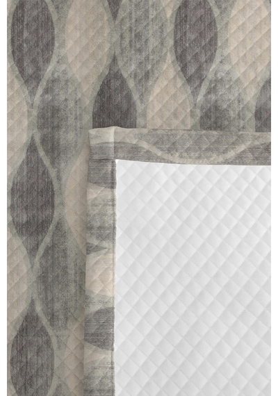 Gri Geometrik Modern Tek Kişilik Pike Takımı-antrasit Bej Minimal 160x220cm Kapitone Yatak Örtüsü Altın