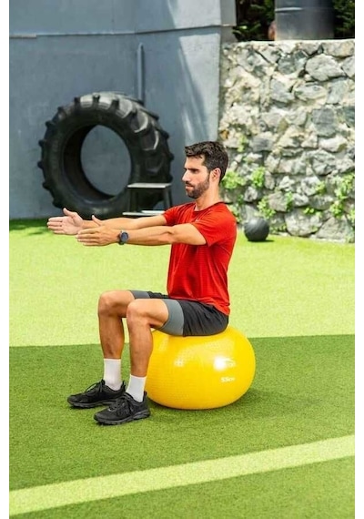 Slazenger 55cm Anti-burst Gymball Sarı Pompa Dahil Pilates Topu