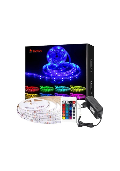 Renk Pil İle Çalışan Şerit Led 2 Metre Pilli Şerit Led Pil Dahil Çok Renkli