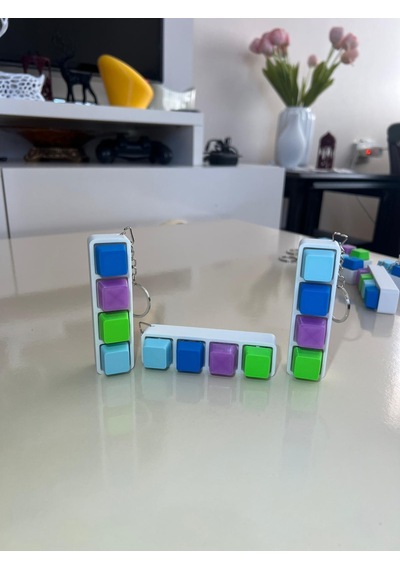 Setra 3d Studio - Premium 4'lü Mekanik Keycap Anahtarlık Çoklu Renk & Blue Switch Rahatlatıcı Atıcı