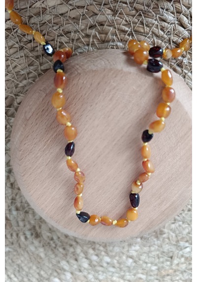 Damla Kehribar Bebek Çocuk Diş Nazar Ve Sağlık Kolyesi 37 Cm Açılıp Kapanır Dişli Kehribar Kolye 37cm Kehribar Kolye 37cm