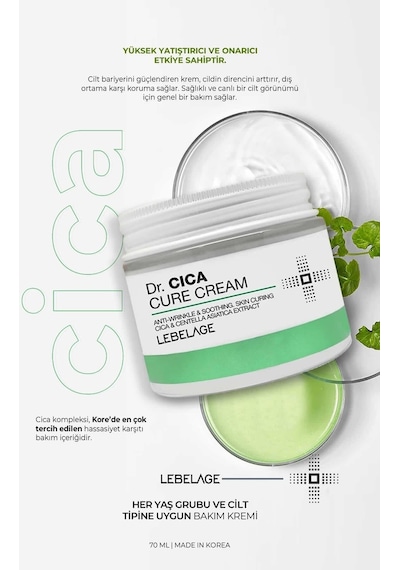 Lebelage Centella Asiatica Içeren Yatıştırıcı, Onarıcı Bakım Kremi Dr Cica Cure Cream