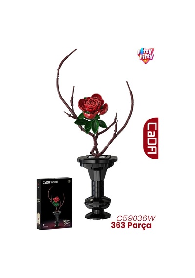 Cada Artizan Serisi Kırmızı Gül C59036w Dekoratif Ve Koleksiyonluk Çiçek Modeli 363 Parça C59036w