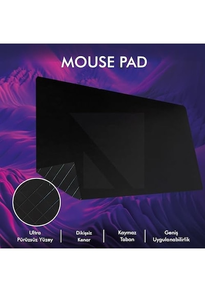 Ofis Ve Gaming Mousepad Kaymaz Taban, Oyuncu Gamepad, Ev, Ofis, Oyun Için Siyah