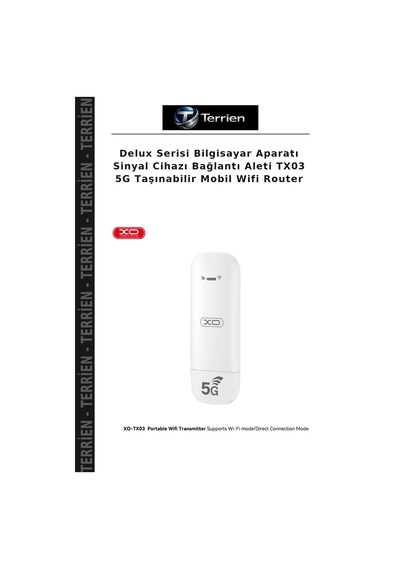 Delux Serisi Bilgisayar Aparatı Sinyal Cihazı Bağlantı Aleti Tx03 5g Taşınabilir Mobil Wifi Router