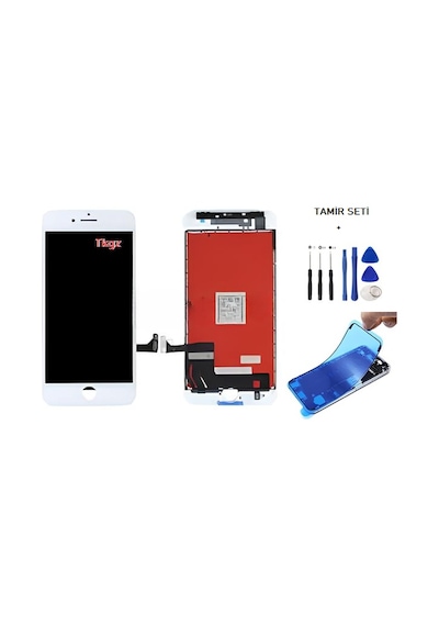 Apple Uyumlu iPhone 7 Lcd Ekran Dokunmatik A+a Kalite + Tamir Seti + Toz Bantı Beyaz