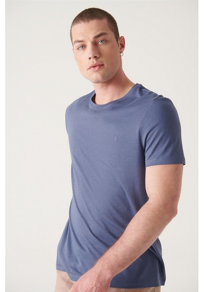 Avva Erkek Indigo Ultrasoft Bisiklet Yaka Düz Standart Fit Normal Kesim Modal T-Shirt B001171 İndigo Avva Erkek Indigo Ultrasoft Bisiklet Yaka Düz Standart Fit Normal Kesim Modal T-Shirt B001171 İndigo