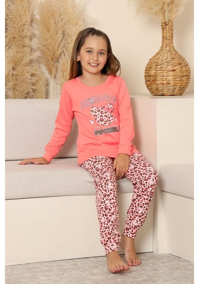 Miniğimin Cicileri Always Leopar Baskılı Kız Çocuk Pijama Tak... Fuşya