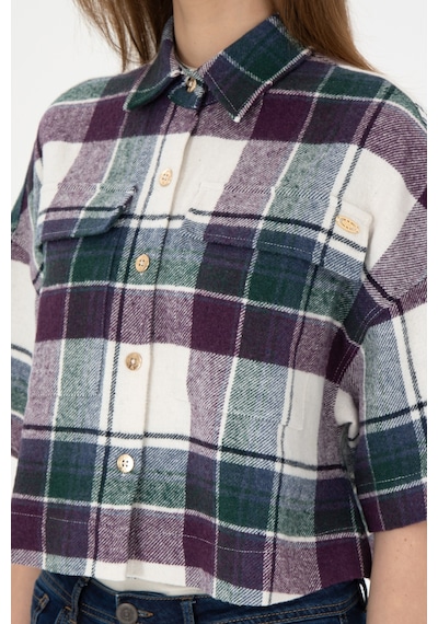 U.s. Polo Assn. Kadın Menekşe Gömlek Desenli 50289839-vr037 Menekşe