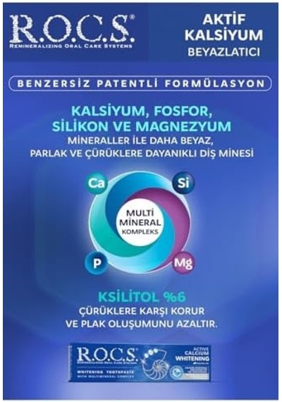Aktif Kalsiyum Beyazlatıcı Diş Macunu 94g