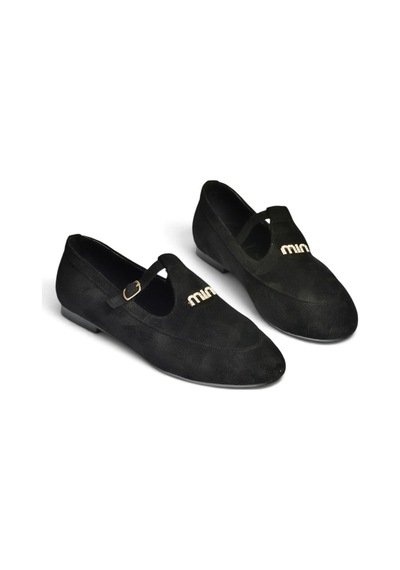 Fox Shoes Z820770502 Siyah Süet T-bantlı Mary Jane Babet