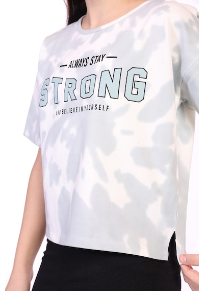 Toontoy Kids Toontoy Kız Çocuk Strong Baskılı Batikli Tişört Yeşil