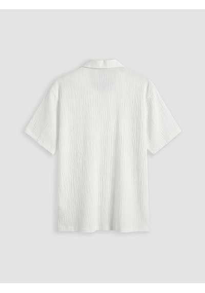 Lcw Vision Beyaz Regular Fit Krinkle Erkek Basic Gömlek