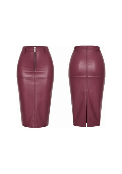 Verymoda D. Deri Etek F1818 Bordo