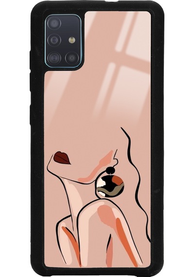 Samsung Uyumlu A51 Silüet Tasarımlı Glossy Telefon Kılıfı Siyah