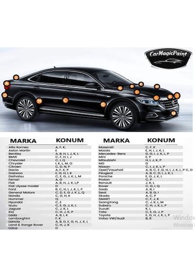 Araba Çizik  Çelik Rötuş Seti Renk Kodunuza Özel Carmagic Boya Rötuş Çeliği