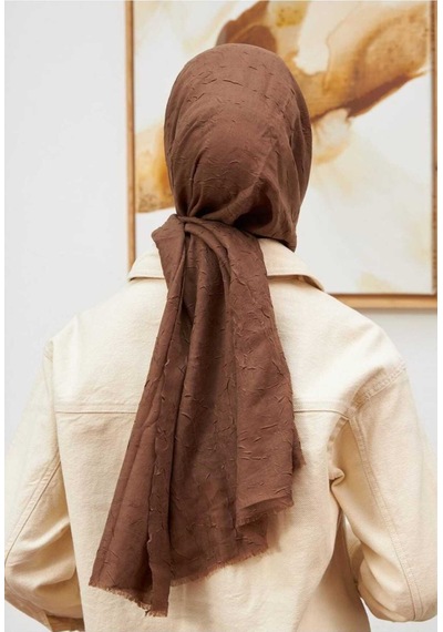 Bambu Kraş Şal Tesettür Giyim, Yüksek Kalite, Hafif, Rahat, Şık, Premium, Lux, Shawl, Scarf Kahve