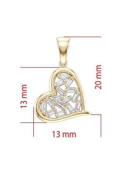Baget Heart Kolye Ucu Sarı
