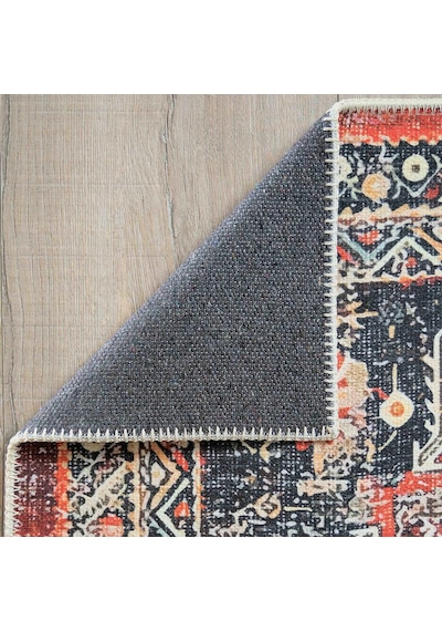 Cool Halı Private Xw Kiremit Rengi Eskitme Vintage Halı Modern Yıkanabilir Etnik Bohem Salon Halısı