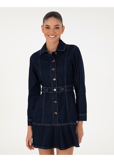 Pierre Cardin Kadın Mavi Elbise Jean 50297072-vr036 Mavi