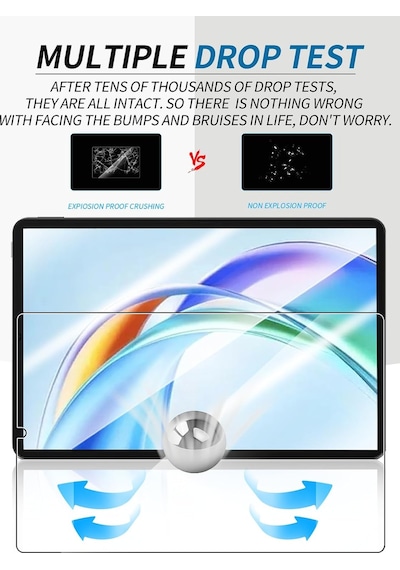 Honor Pad X7 8.7 Inç İle Uyumlu Kırılmaz Tablet Temperli Cam Ekran Koruyucu