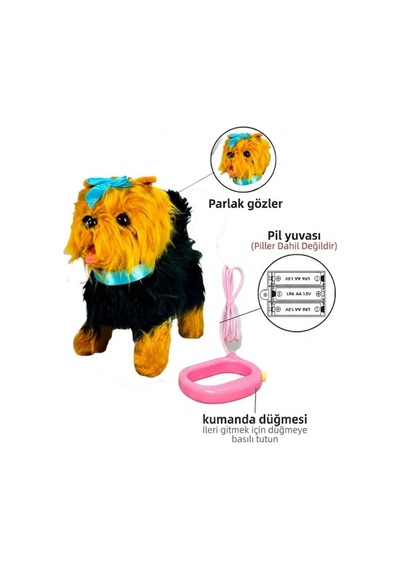 Vardem Oyuncak Tasma Kumandalı Yürüyen Havlayan Ve Kuyruk Sallayan Peluş Köpek Çok Renkli