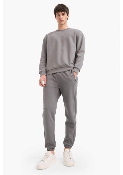 Defacto Slim Fit Dar Kesim Fermuar Cepli Pike Eşofman Altı D5258ax25augr206 Gri