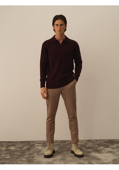 Xint Bordo Lüks Pamuk Dokulu Regular Fit Kazak 801735 Xint Bordo Lüks Pamuk Dokulu Regular Fit Kazak 801735