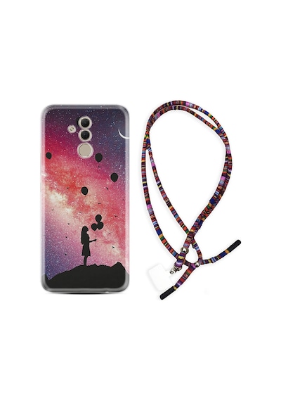 Huawei Mate 20 Lite Kılıf Rasta Boyun Askılı Flowers Cat 2 1349