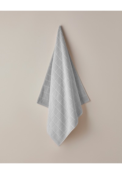 English Home Chequer Pamuk Banyo Havlusu 80x150 Cm Gri Gri