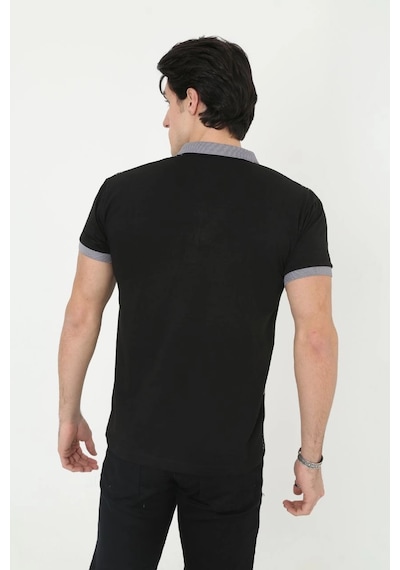 Barlashive Erkek Polo Yaka Tişört Slim Fit Baskılı Kısa Kol T-shirt - Siyah Çok Renkli Barlashive Erkek Polo Yaka Tişört Slim Fit Baskılı Kısa Kol T-shirt - Siyah Çok Renkli