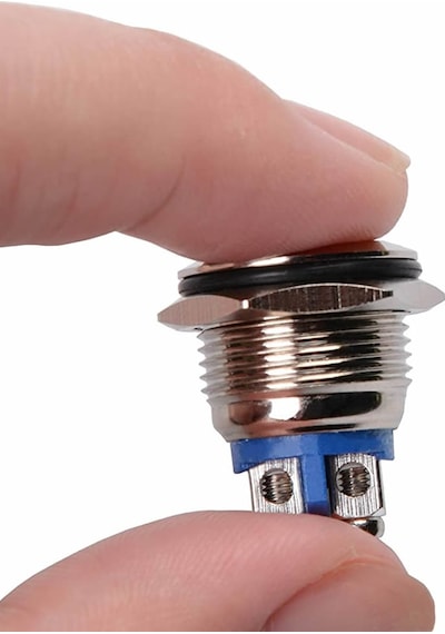 16mm Metal Panel Montaj Yuvarlak Kafa Push Buton NO DC 6A 12V AC 3A 250V IP67 Su Geçirmez Düğme