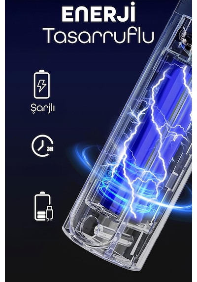 Usb Şarjlı Uv Işıklı Elektrikli Sivrisinek Öldürücü Raket Sinek Öldürücü Arı Sivri Sineksavar 806l Beyaz