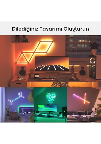 Nanoleaf Akıllı Rgbw Led Işık Şerit Genişletme Paketi App Kontrollü,3 Parça, Beyaz, Google Home, Ale RGB
